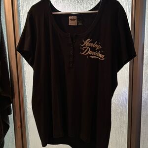 Harley Davidson black bling shirt